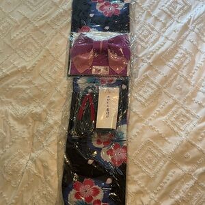Dark blue and pink yukata